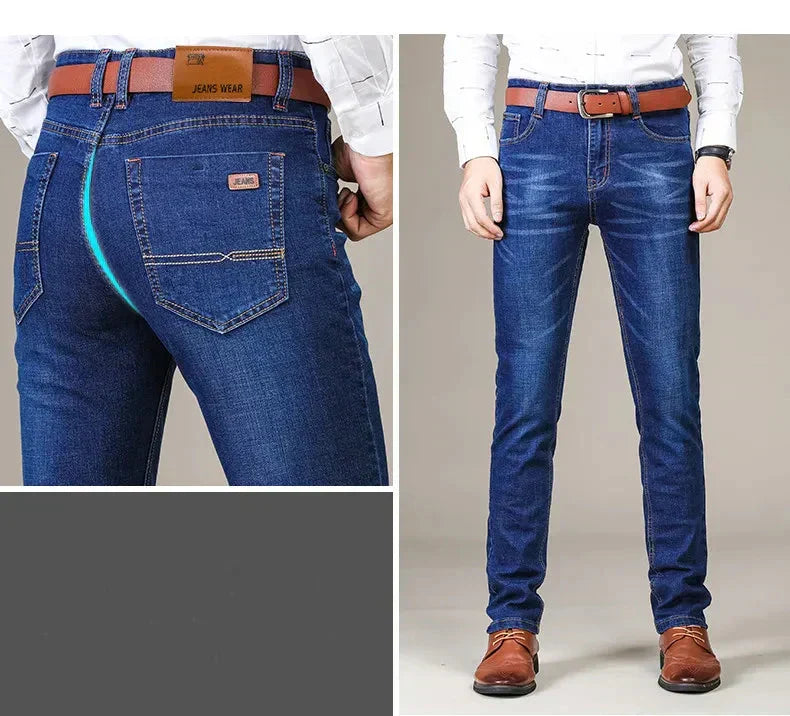 Gerade geschnittene Stretchjeans für Herren – Vardeno