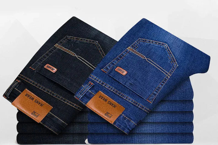 Gerade geschnittene Stretchjeans für Herren – Vardeno