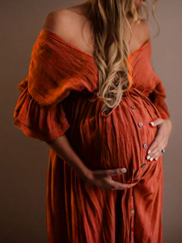 Echoarchiv | Schwangerschafts-Chaps Für Fotoshootings, Babyparty-Kleider Mit Knöpfen, Kordelzug, Rückenfrei