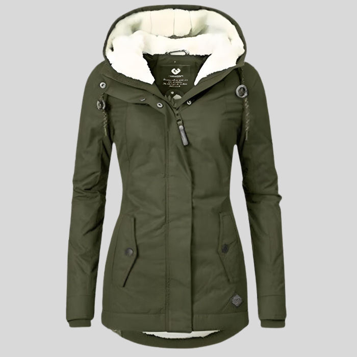 Echoarchiv |warme Winterjacke mit Kapuze für Damen