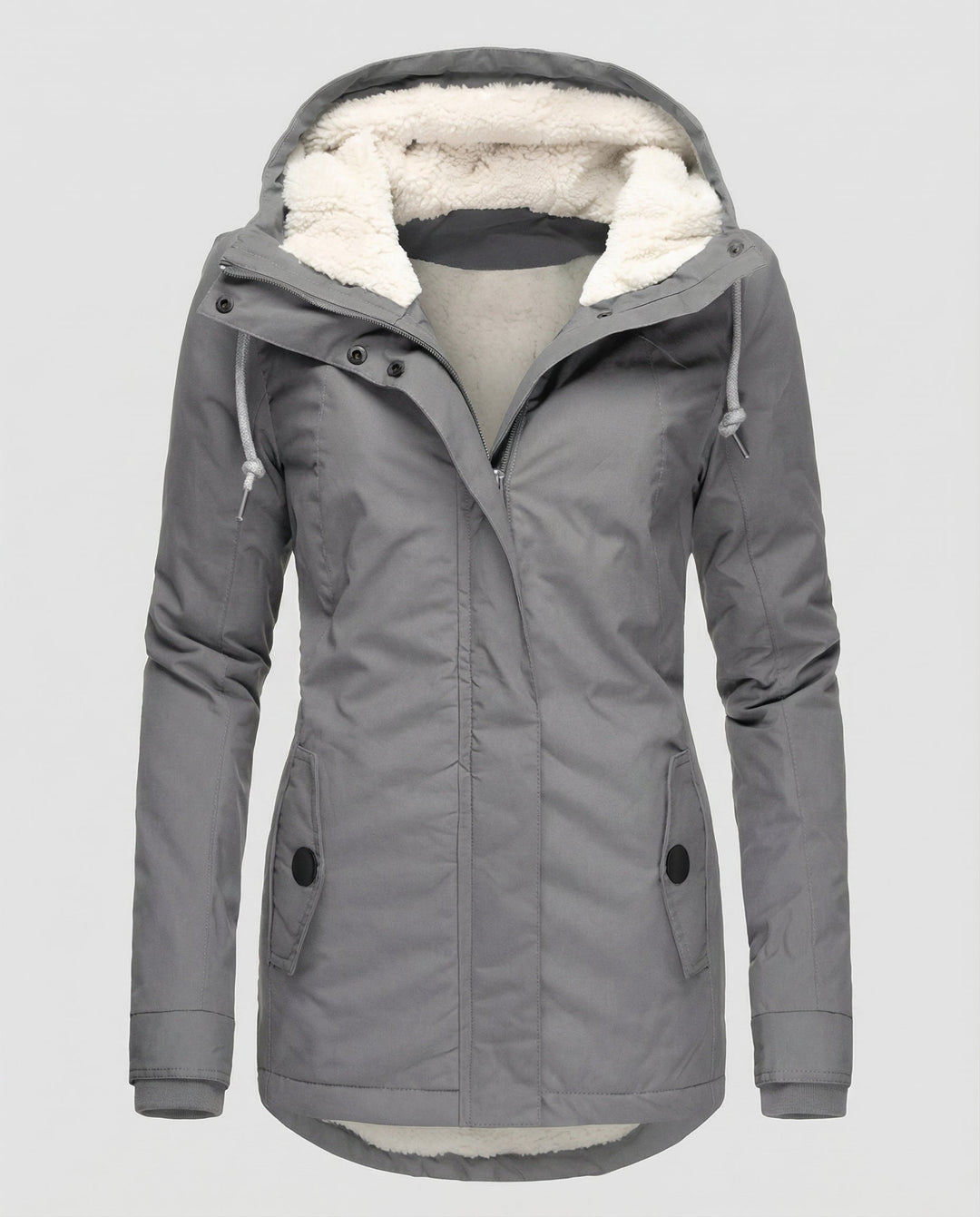 Warme Winterjacke mit Kapuze für Damen | Echoarchiv