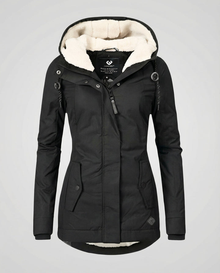 Warme Winterjacke mit Kapuze für Damen | Echoarchiv