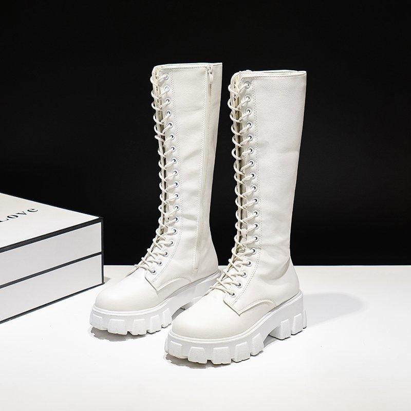 Damen kniehohe Stiefel Stilvolle Kunstleder für Freizeit- und formelle Anlässe Echoarchiv