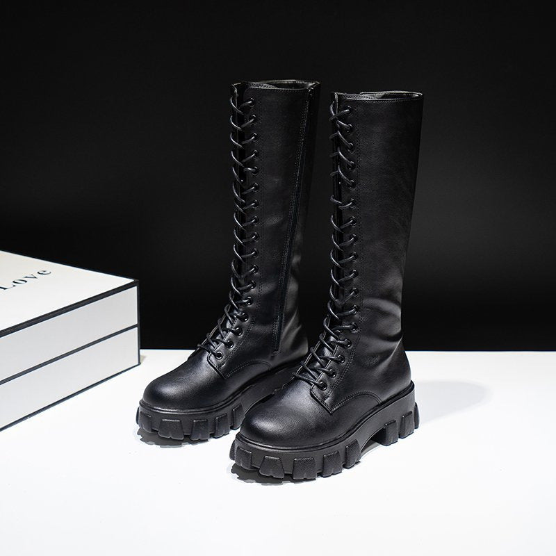 Damen kniehohe Stiefel Stilvolle Kunstleder für Freizeit- und formelle Anlässe Echoarchiv