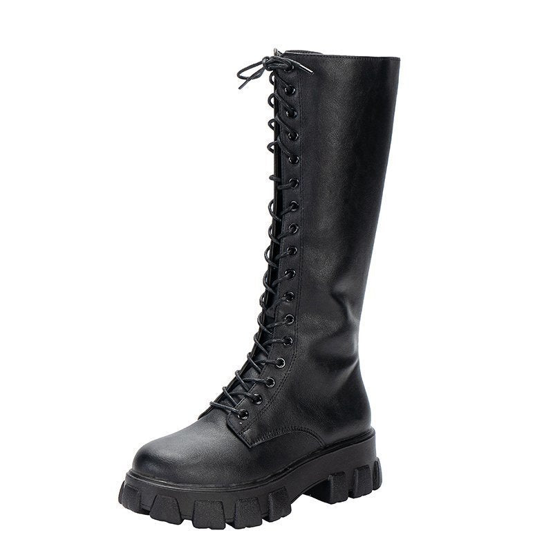 Damen kniehohe Stiefel Stilvolle Kunstleder für Freizeit- und formelle Anlässe Echoarchiv