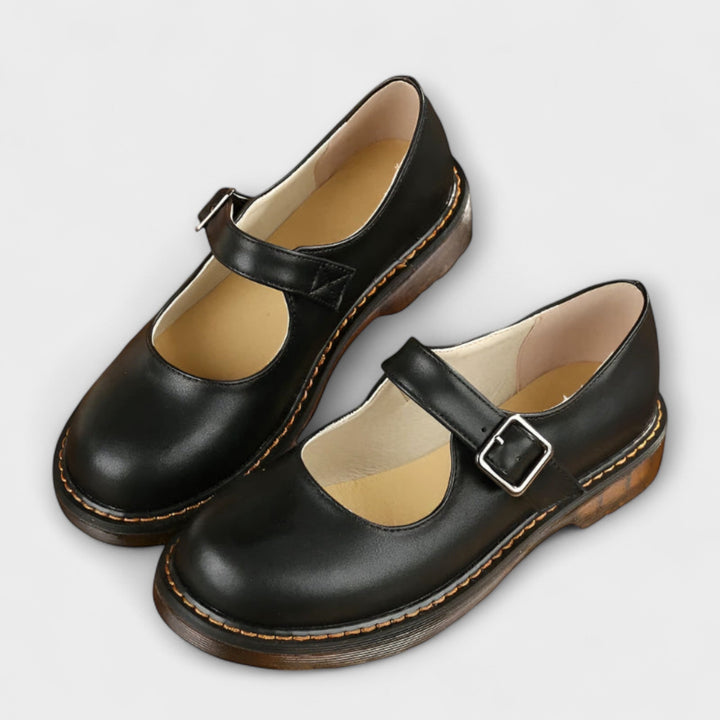 Mary Jane Schuhe - Flache Schuhe mit Schnalle für Frauen Echoarchiv