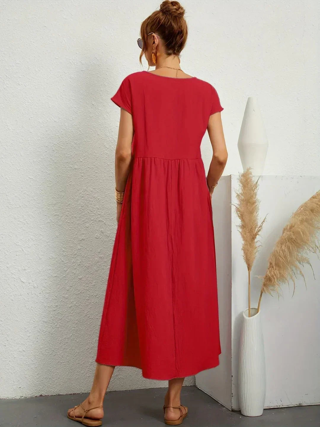Echoarchiv | Casual Elegant Baumwolle und Leinenkleid