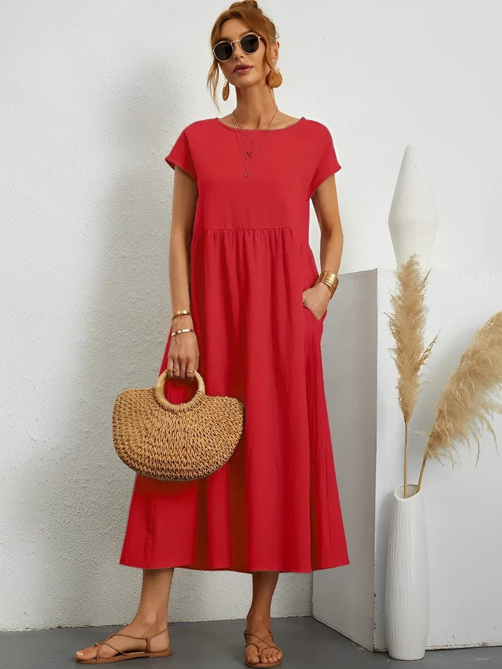 Echoarchiv | Atemberaubendes Baumwoll-Sommerkleid mit Bequemem Schnitt für Warmes Wetter