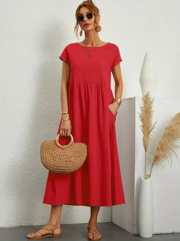 Echoarchiv | Casual Elegant Baumwolle und Leinenkleid