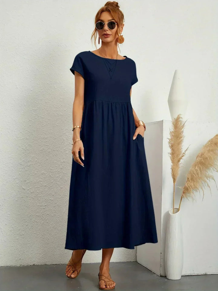 Echoarchiv | Casual Elegant Baumwolle und Leinenkleid