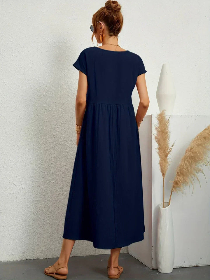 Echoarchiv | Casual Elegant Baumwolle und Leinenkleid