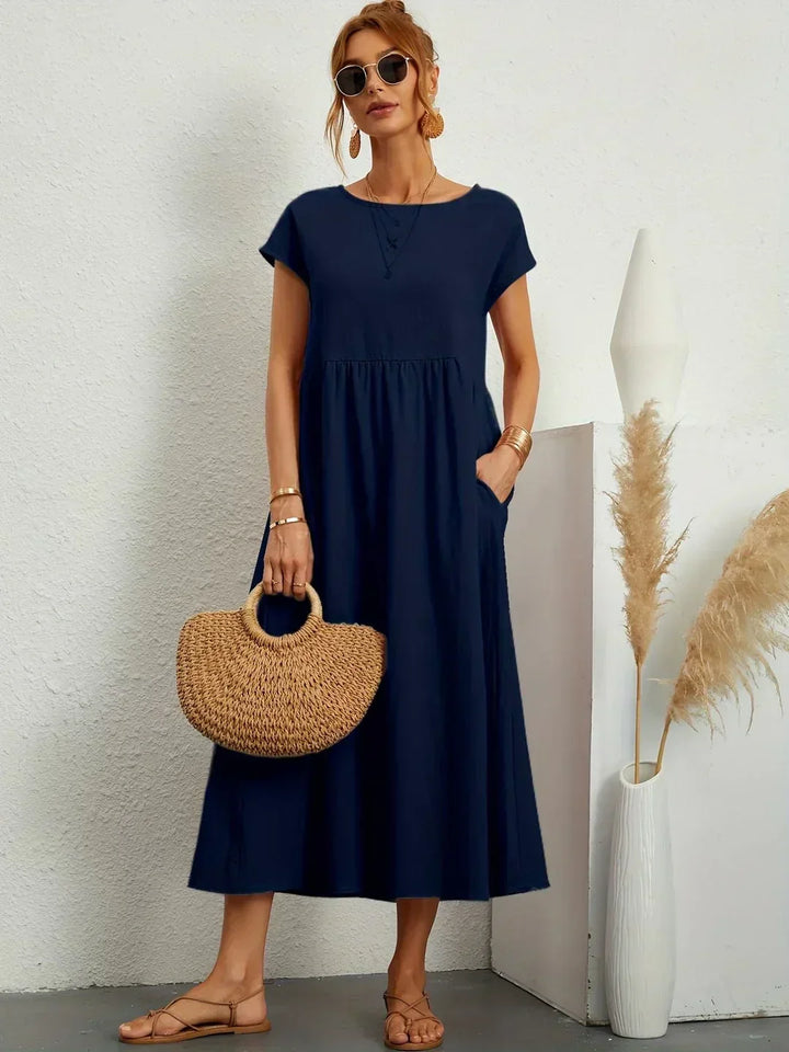 Echoarchiv | Casual Elegant Baumwolle und Leinenkleid