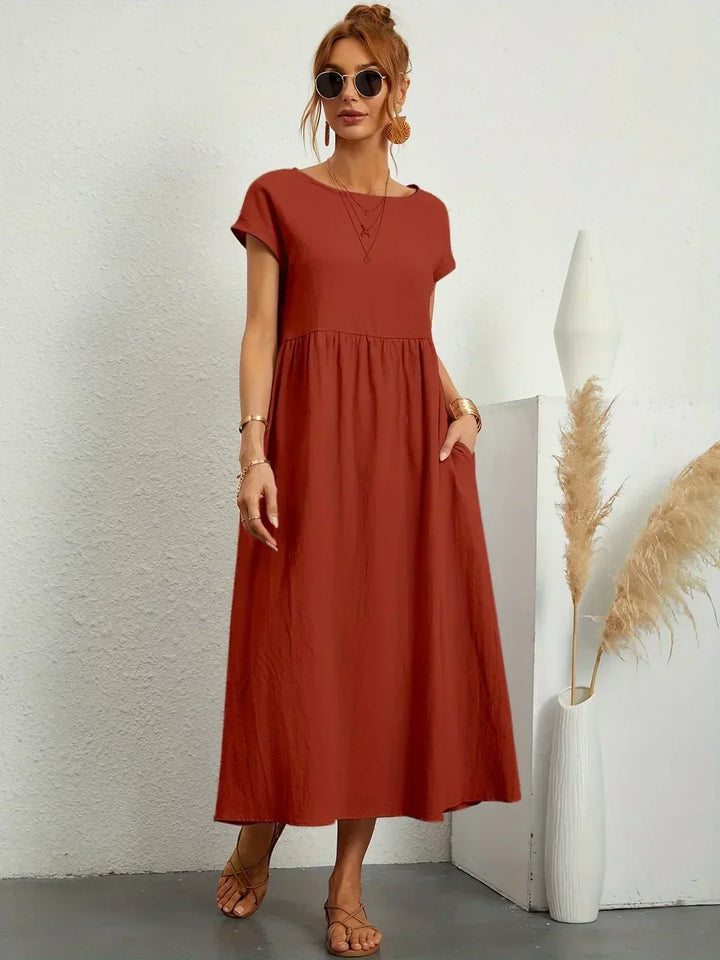 Echoarchiv | Casual Elegant Baumwolle und Leinenkleid