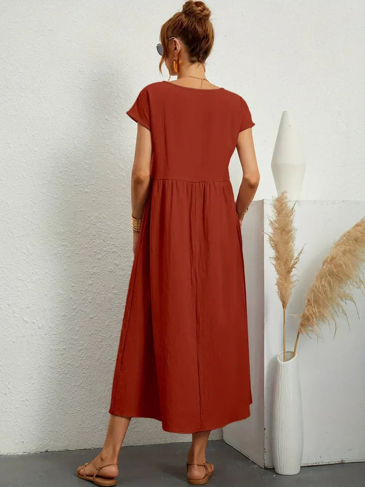 Echoarchiv | Casual Elegant Baumwolle und Leinenkleid