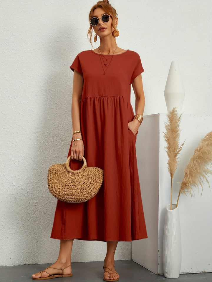 Echoarchiv | Rundhalsausschnitt Kleid Elegantes Design für Damen
