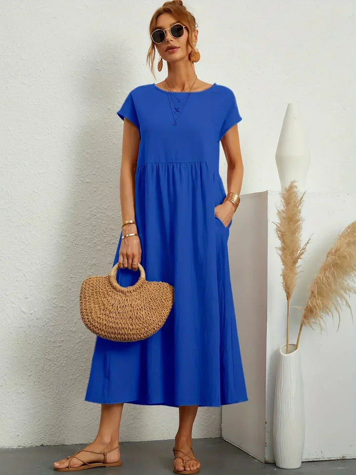 Echoarchiv | Casual Elegant Baumwolle und Leinenkleid