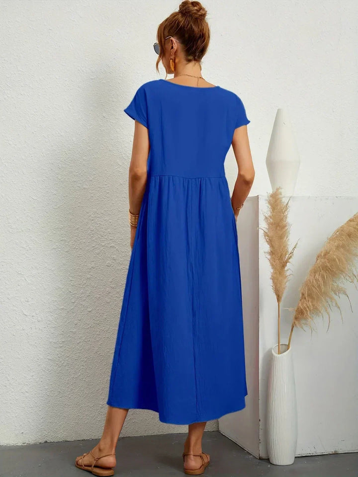 Echoarchiv | Casual Elegant Baumwolle und Leinenkleid