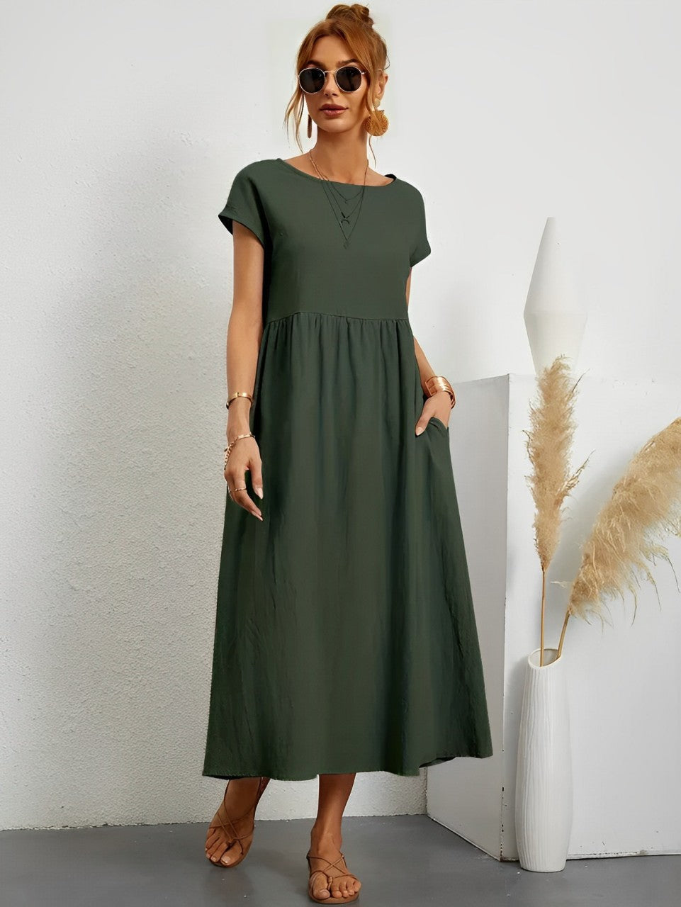 Echoarchiv | Atemberaubendes Baumwoll-Sommerkleid mit Bequemem Schnitt für Warmes Wetter