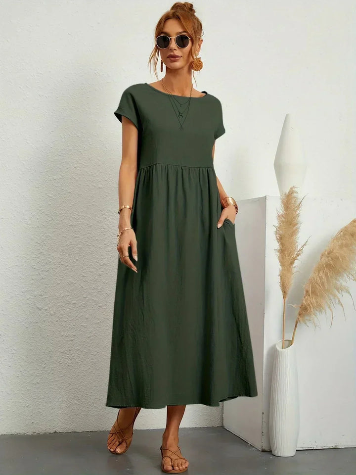 Echoarchiv | Casual Elegant Baumwolle und Leinenkleid