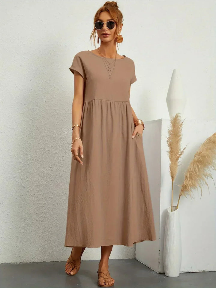Echoarchiv | Casual Elegant Baumwolle und Leinenkleid