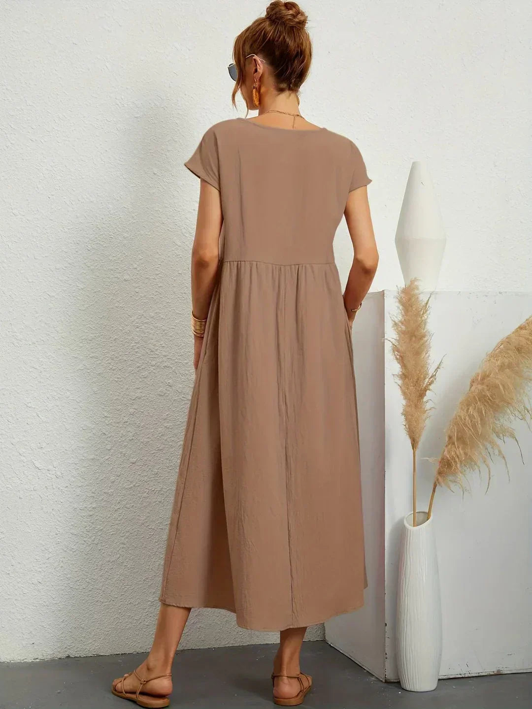 Echoarchiv | Casual Elegant Baumwolle und Leinenkleid