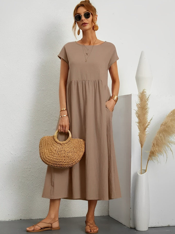 Echoarchiv | Atemberaubendes Baumwoll-Sommerkleid mit Bequemem Schnitt für Warmes Wetter