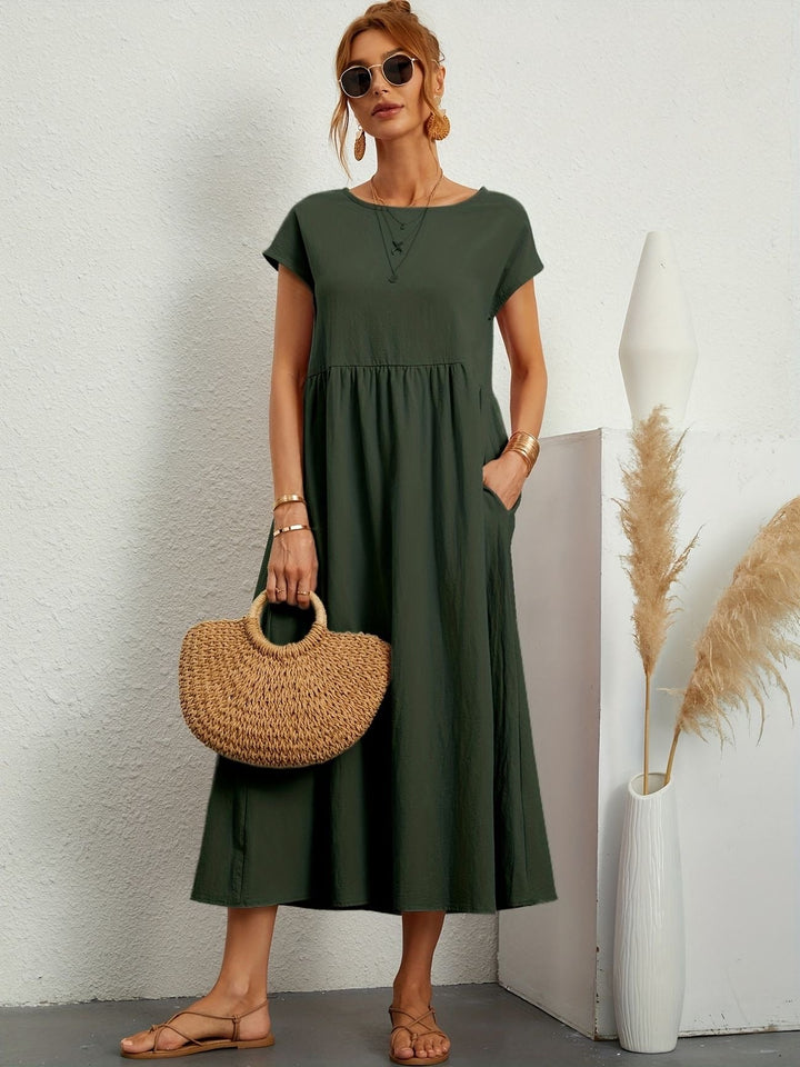 Echoarchiv | Rundhalsausschnitt Kleid Elegantes Design für Damen