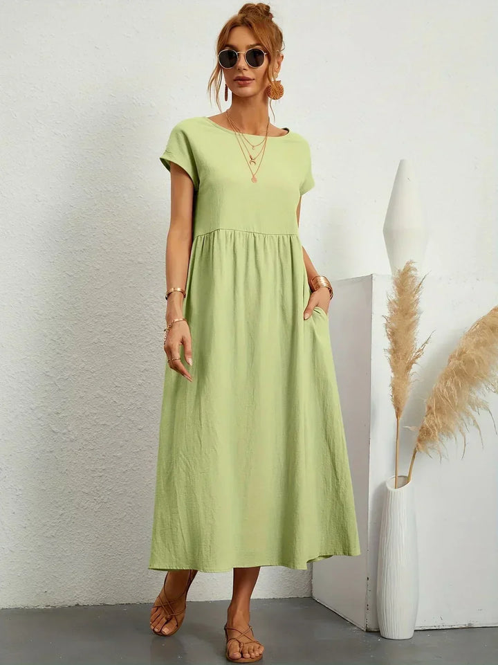 Echoarchiv | Casual Elegant Baumwolle und Leinenkleid