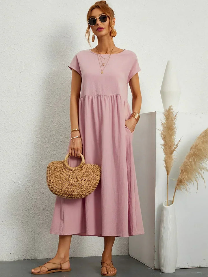 Echoarchiv | Casual Elegant Baumwolle und Leinenkleid