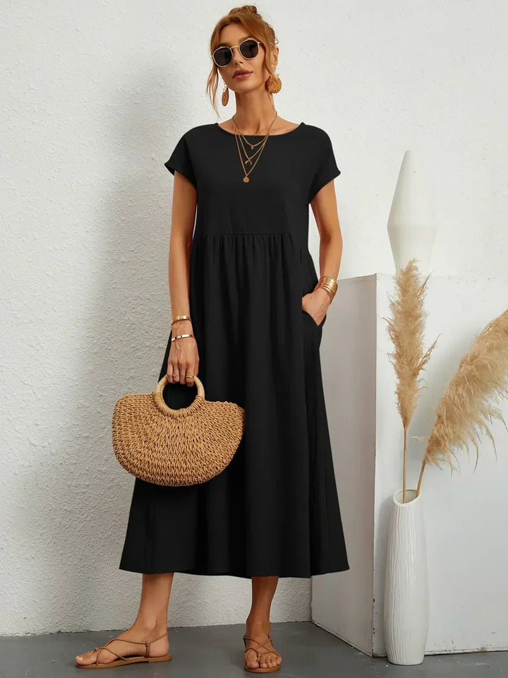Echoarchiv | Casual Elegant Baumwolle und Leinenkleid