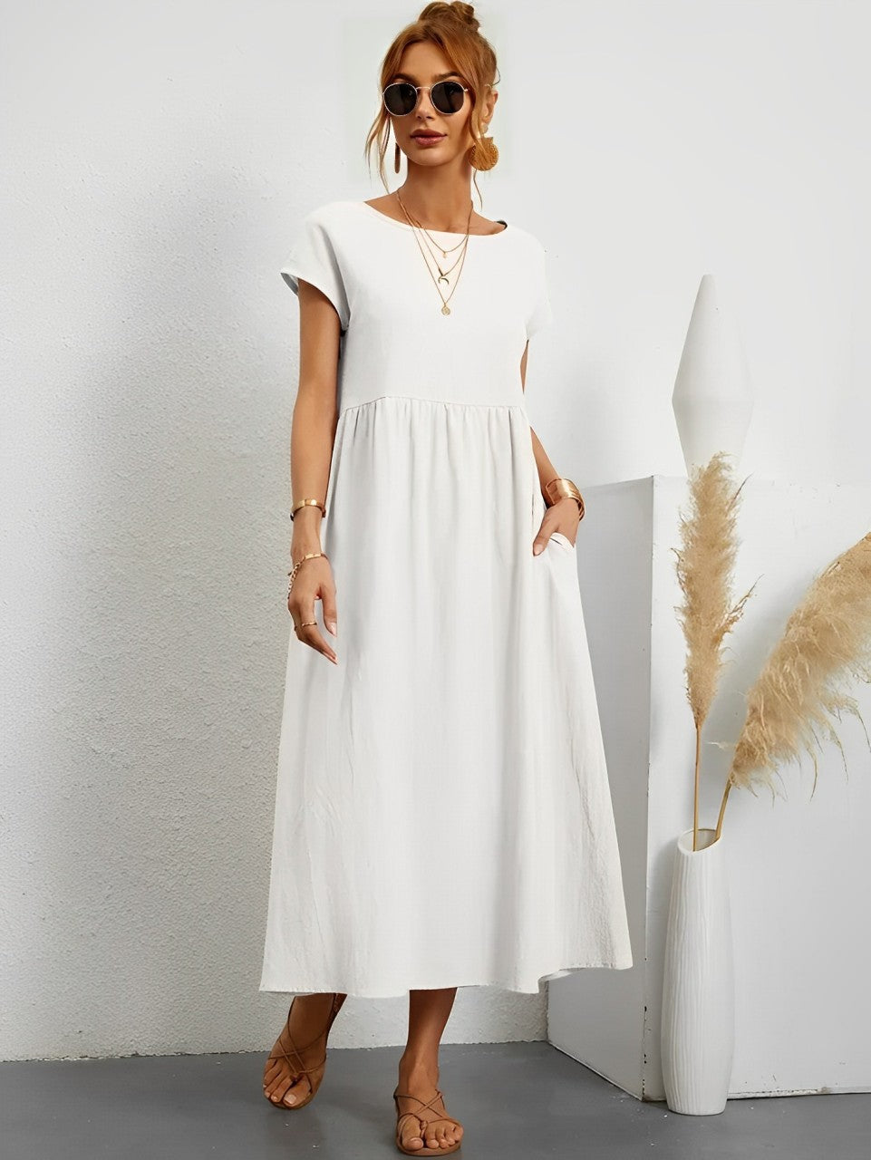 Echoarchiv | Atemberaubendes Baumwoll-Sommerkleid mit Bequemem Schnitt für Warmes Wetter