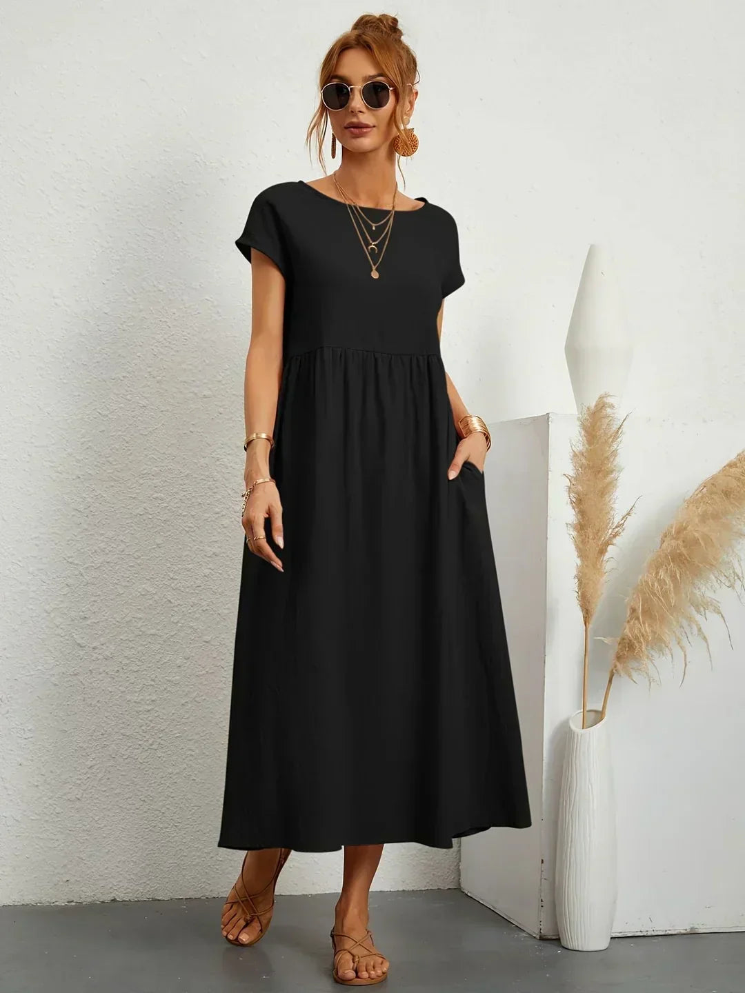 Echoarchiv | Casual Elegant Baumwolle und Leinenkleid