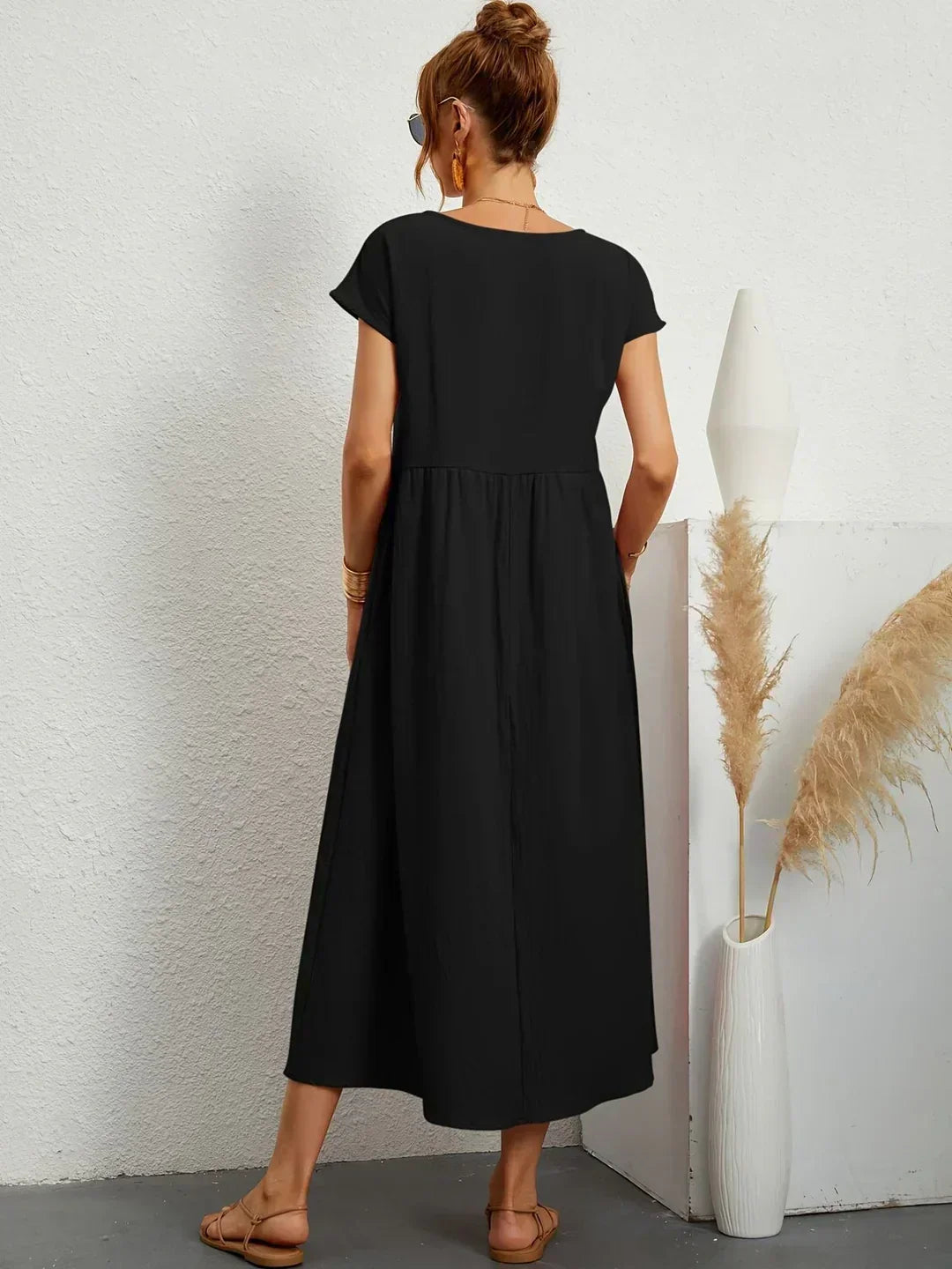 Echoarchiv | Casual Elegant Baumwolle und Leinenkleid