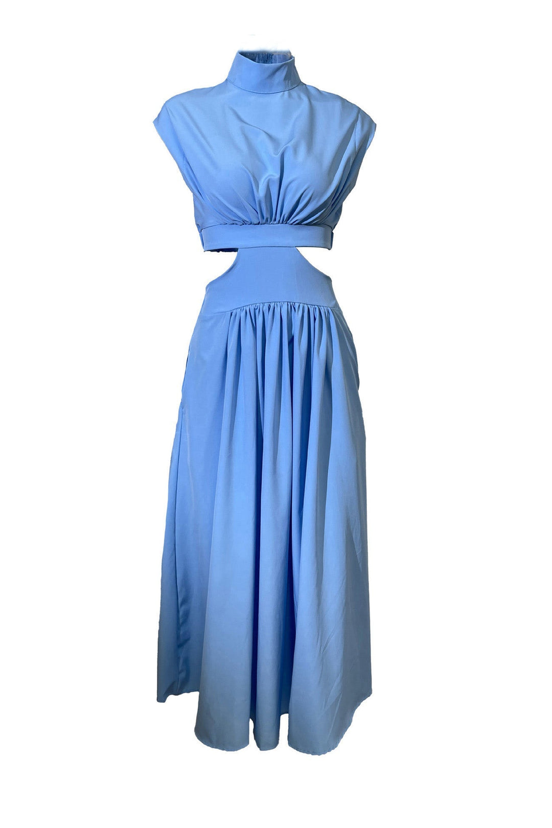 Mock Neck Cutout Midi Kleid – Élara