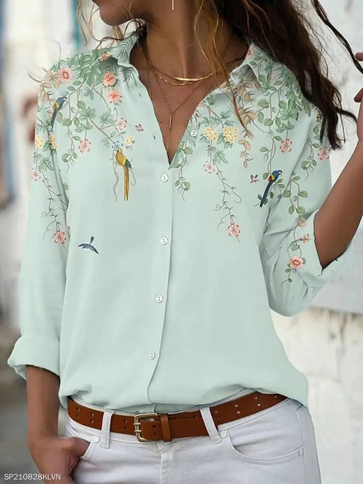Herbstliche Bluse Mit Blumenmuster