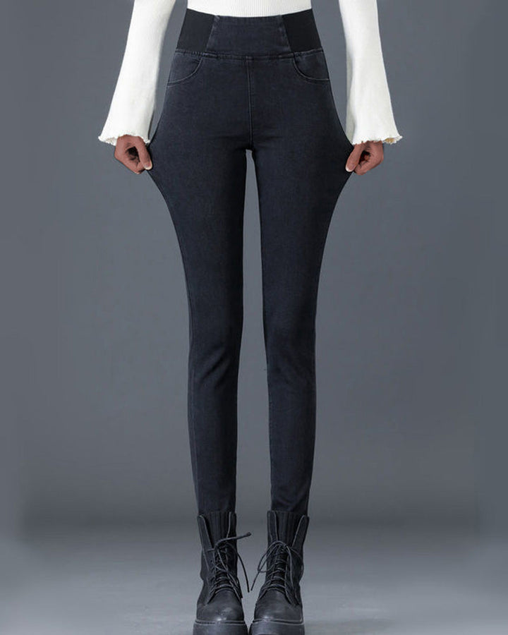 Echoarchiv - Bequeme Winter Thermische Warme Fleece Futter Leggings mit Hohem Taillenschnitt für Frauen