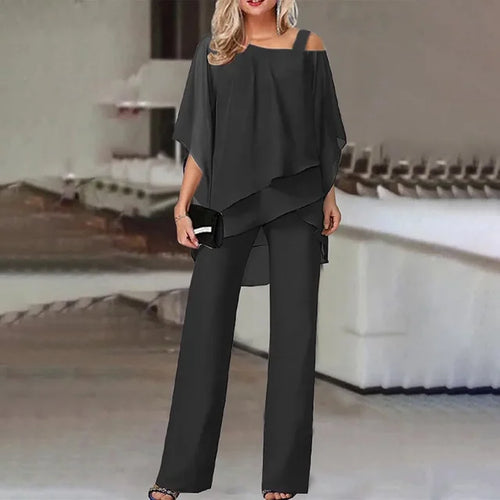 Echoarchiv | Elegantes Baumwoll-Chiffon-Set [Top + Hose]