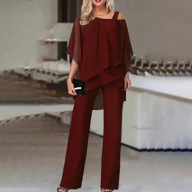 Echoarchiv | Elegantes Baumwoll-Chiffon-Set [Top + Hose]