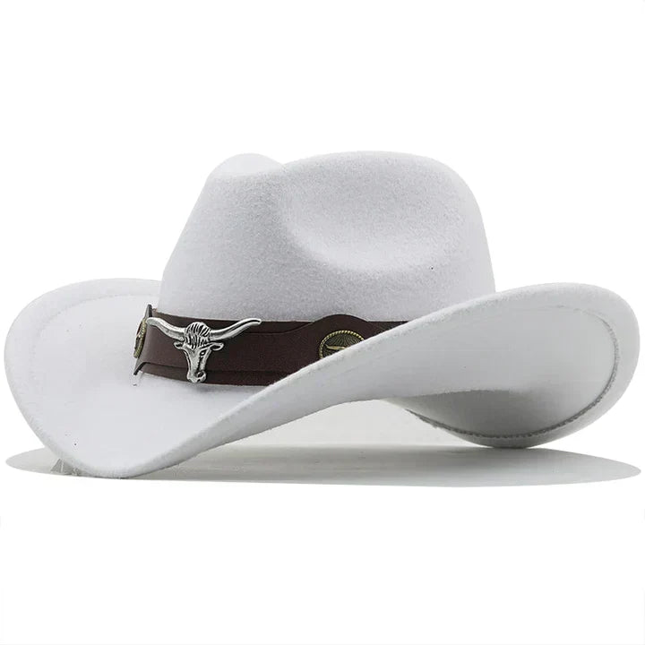 Echoarchiv - Western-Stil Filzhut mit Stier-Schnallenband