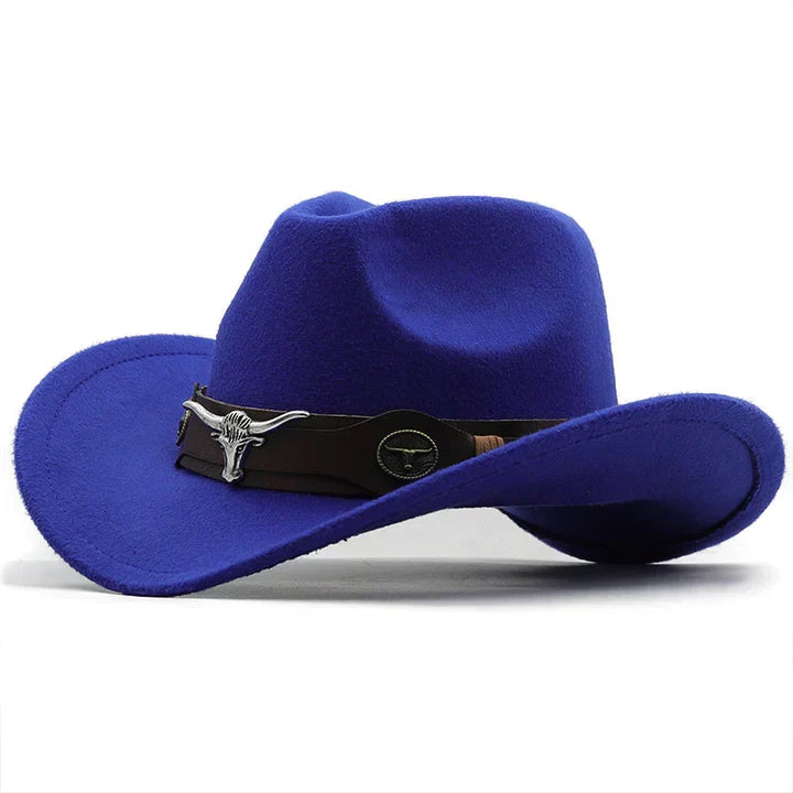 Echoarchiv - Western-Stil Filzhut mit Stier-Schnallenband