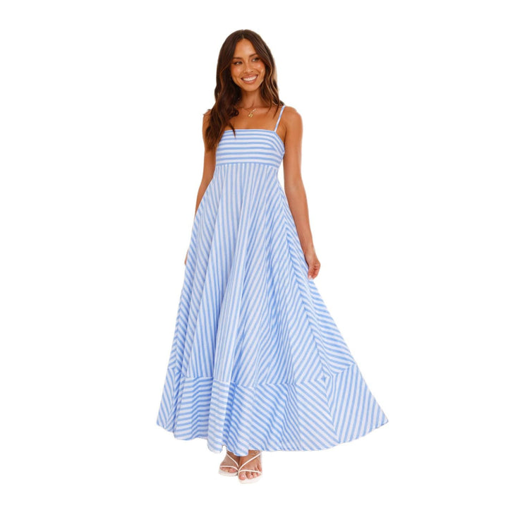 Damen Maxikleid mit schmalen Trägern und asymmetrischem Rock Echo Archiv