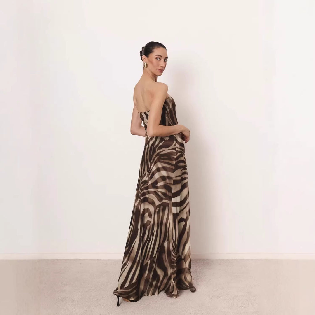 Damen Elegantes langes Kleid mit schmalem Neckholder Echo Archiv