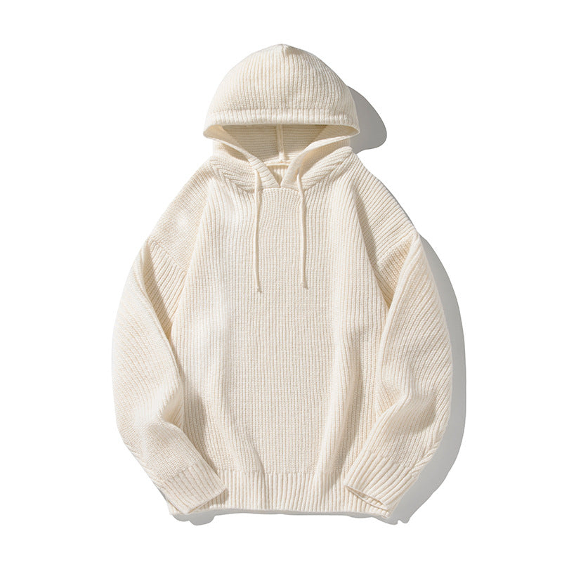Unisex Grobgestrickter Oversize Kapuzenpullover mit Rippbündchen und Tunnelzug Echo Archiv