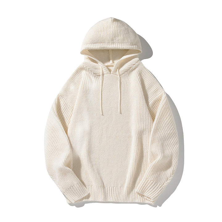 Unisex Grobgestrickter Oversize Kapuzenpullover mit Rippbündchen und Tunnelzug Echo Archiv