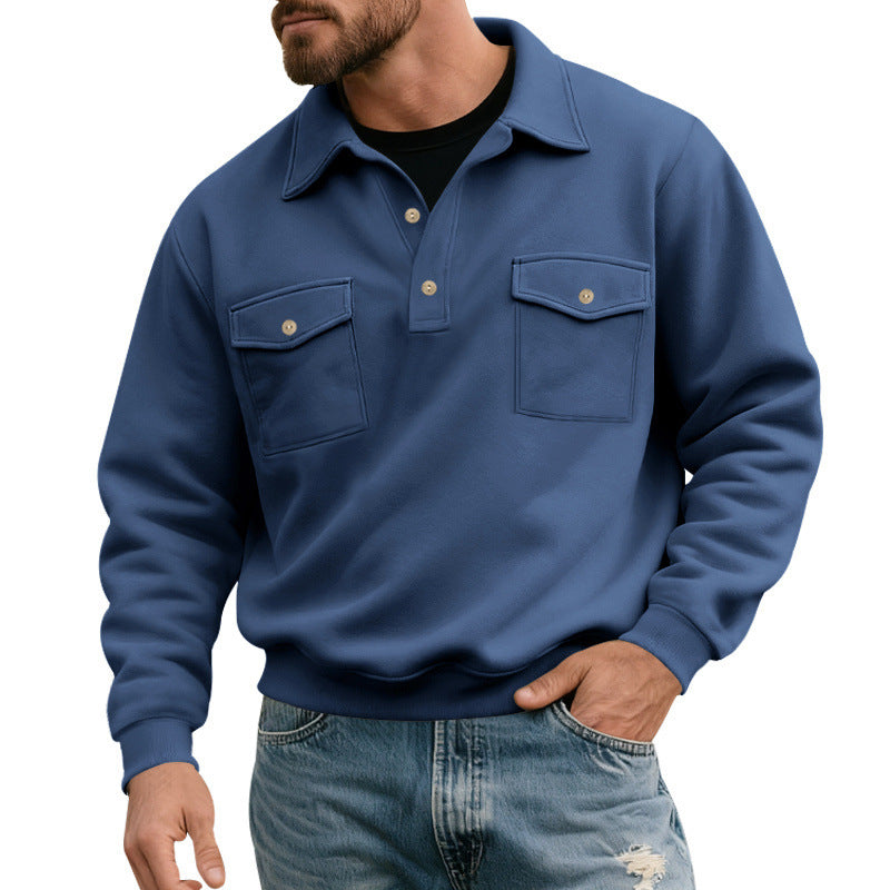 Herren lässiger Pullover mit praktischen Pattentaschen Echoarchiv