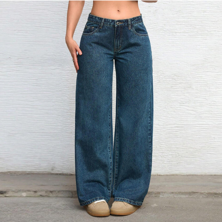 Damen Hochtaillierte weite Vintage-Denim Hose Echo Archiv