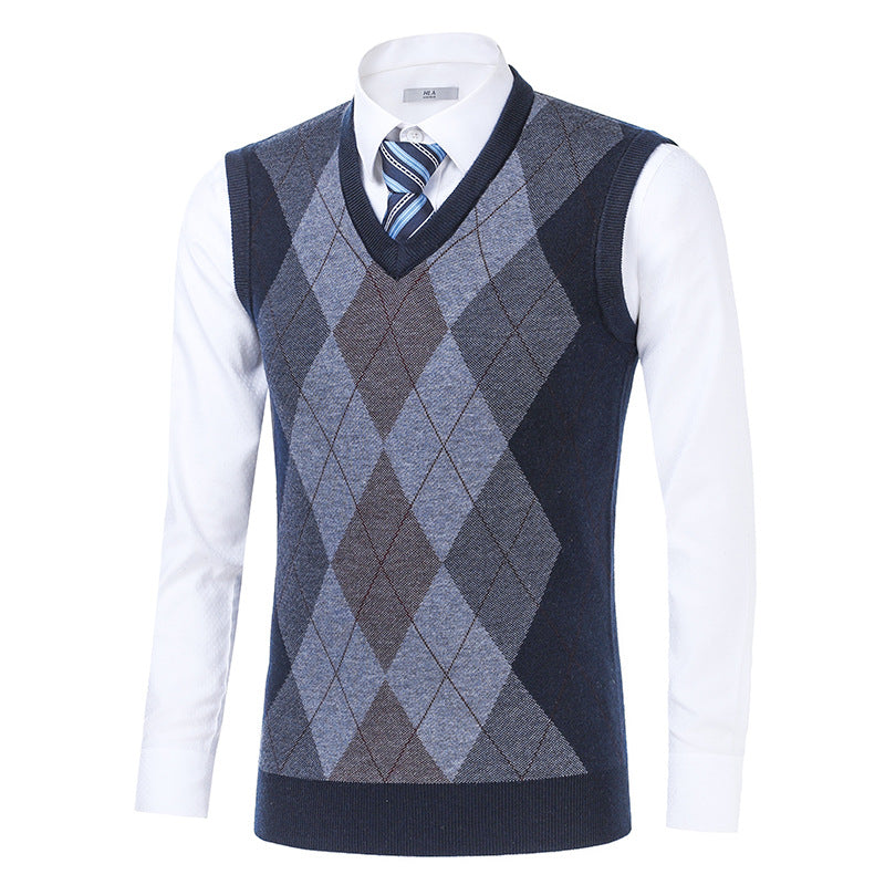 Herren elegante Argyle-Strickweste Echoarchiv