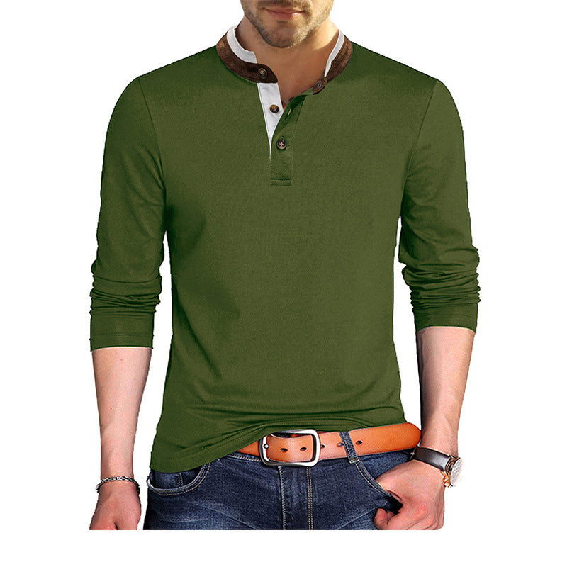 Herren Langarmshirt mit modischem Stehkragen Echoarchiv