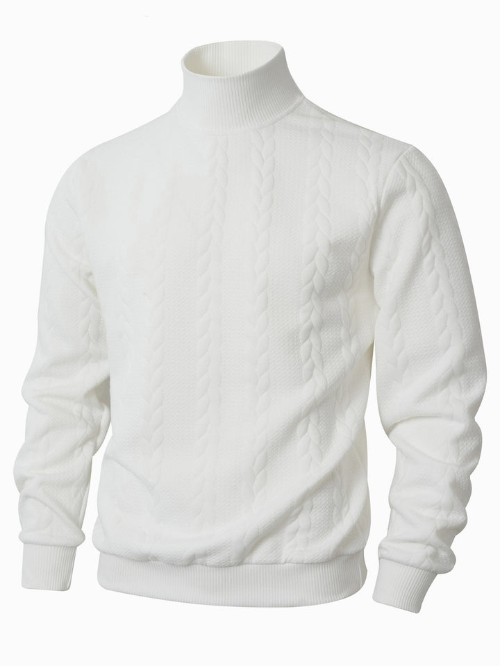 Herren modischer Pullover mit strukturiertem Stehkragen Echoarchiv