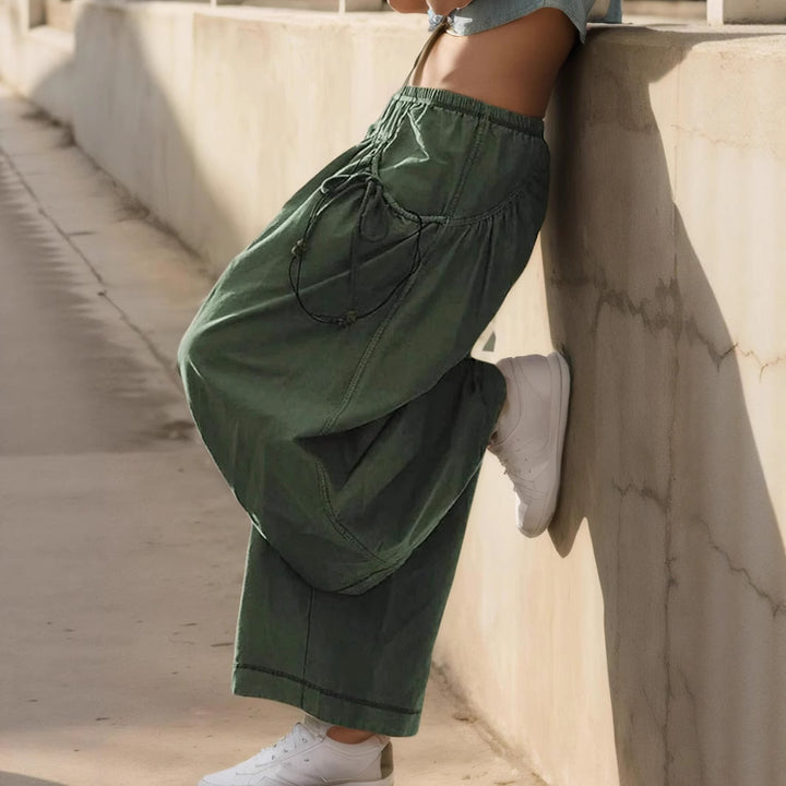 Damen Weite Culotte-Hose mit Kordelzug und großzügigen Taschen – Avérine